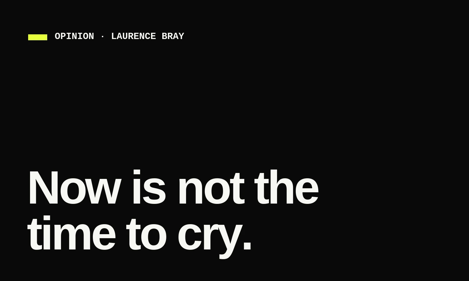 Now is not the time to cry: Laurence Bray on Oasis and men’s mental health