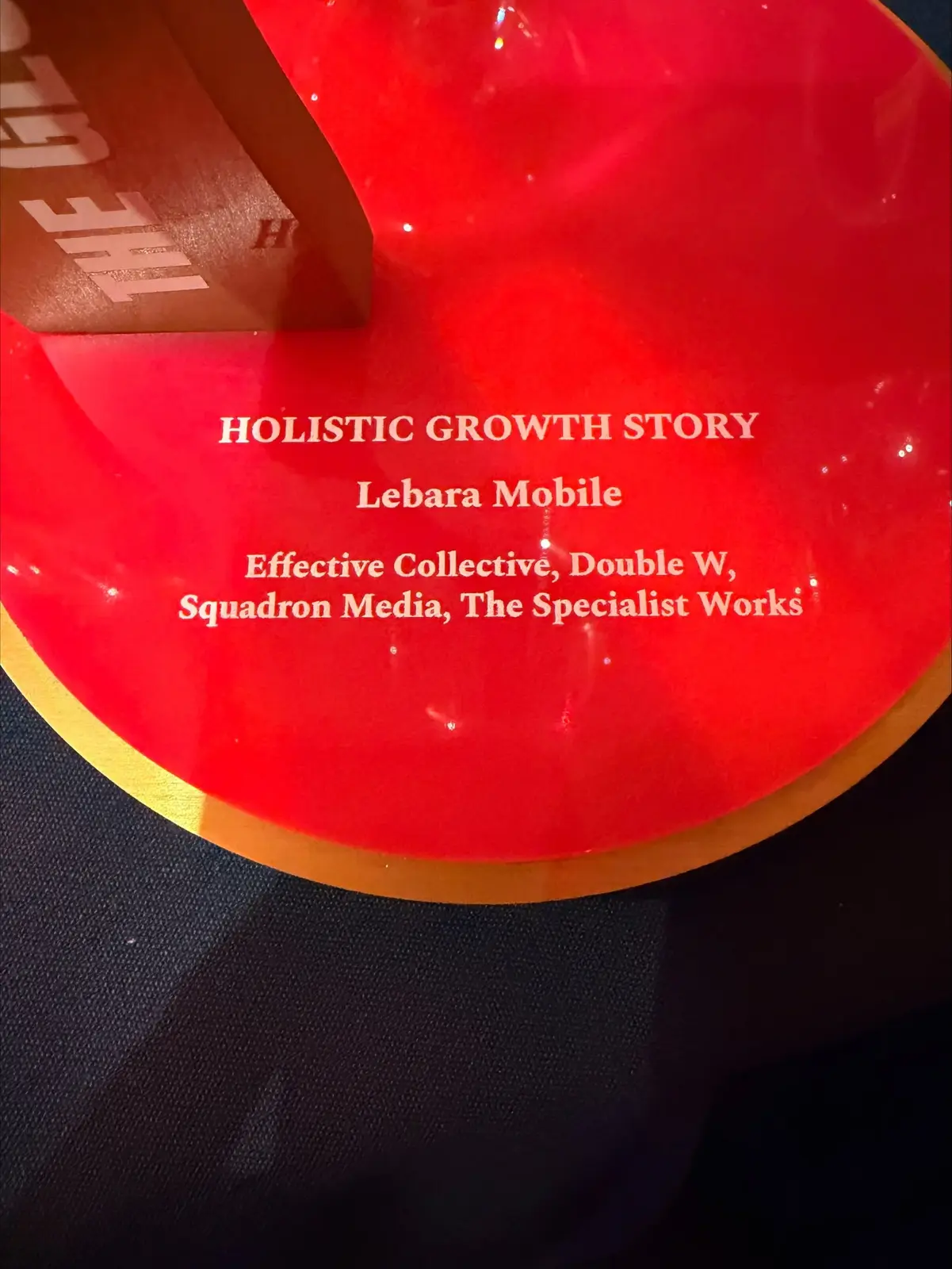 Holistic Growth Story award inscription naming Lebara and its agency partners