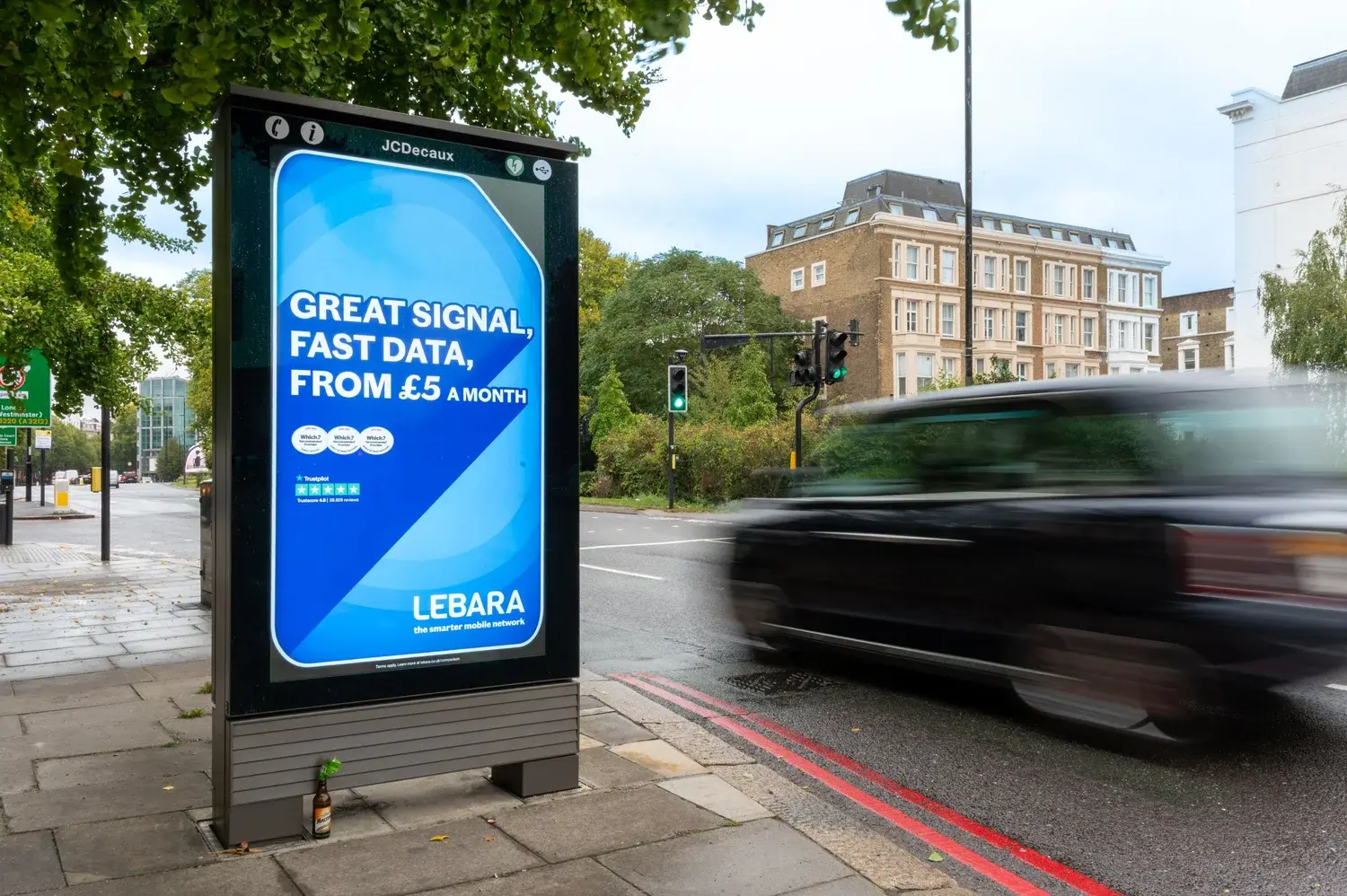 Lebara Great Signal Fast Data outdoor campaign in London, placement 12